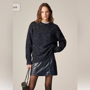 J. Crew Navy Textured Crewneck Pullover Size S - NWT